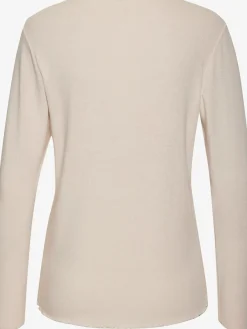 LASCANA T-Shirts<T-shirt manches longues bords pailletés raffinés à l'encolure, aux finitions des manches et à l'ourlet