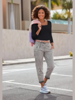 LASCANA T-Shirts<T-shirt manches longues encolure dos arrondie