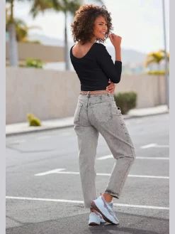 LASCANA T-Shirts<T-shirt manches longues encolure dos arrondie