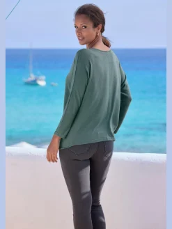 LASCANA T-Shirts<T-shirt manches longues manches chauve-souris pour un look décontracté