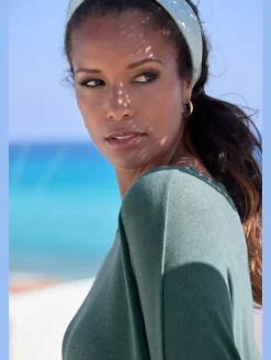 LASCANA T-Shirts<T-shirt manches longues manches chauve-souris pour un look décontracté