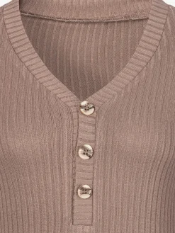 LASCANA T-Shirts<T-shirt manches longues petite patte de boutonnage avec boutons imitation corne