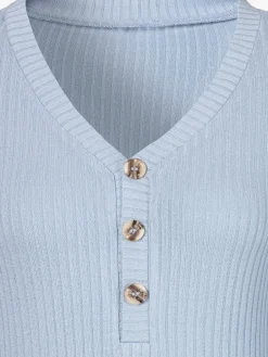 LASCANA T-Shirts<T-shirt manches longues petite patte de boutonnage avec boutons imitation corne