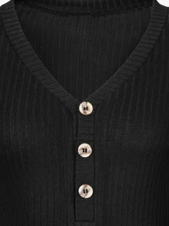 LASCANA T-Shirts<T-shirt manches longues petite patte de boutonnage avec boutons imitation corne