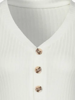 LASCANA T-Shirts<T-shirt manches longues petite patte de boutonnage avec boutons imitation corne