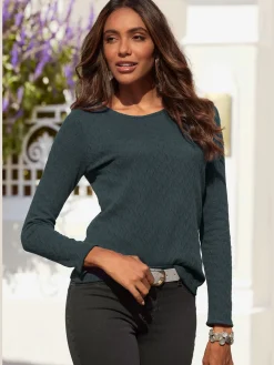 Vivance T-Shirts<T-shirt manches longues tricot fin ajouré