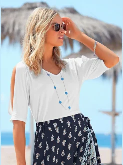 Vivance T-Shirts<T-shirt manches mi-longues avec découpe