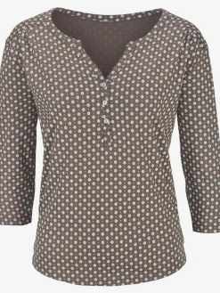 LASCANA T-Shirts<T-shirt patte de boutonnage avec boutons légèrement brillants