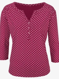 LASCANA T-Shirts<T-shirt patte de boutonnage avec boutons légèrement brillants