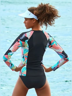 LASCANA ACTIVE Maillots De Bain<T-shirt pour la baignade manches imprimées – effet de couleur différent pour chaque pièce