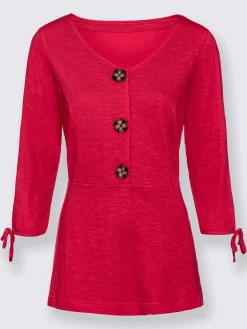 T-Shirts<T-shirt printanier bas évasé à gros boutons