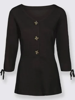 T-Shirts<T-shirt printanier bas évasé à gros boutons