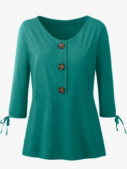 T-Shirts<T-shirt printanier bas évasé à gros boutons