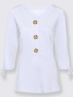 T-Shirts<T-shirt printanier bas évasé à gros boutons