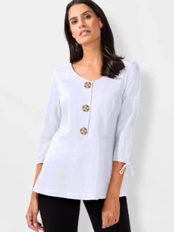 T-Shirts<T-shirt printanier bas évasé à gros boutons