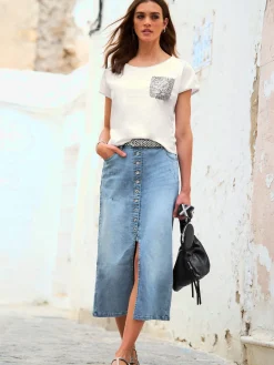 Mandarin T-Shirts<T-shirt pur coton