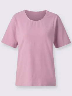 T-Shirts<T-shirt simple avec effet brillant sur encolure