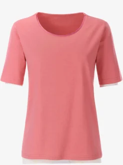 T-Shirts<T-shirt simple avec effet brillant sur encolure