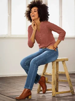 T-Shirts<T-shirt simple patte boutonnage poches poitrines