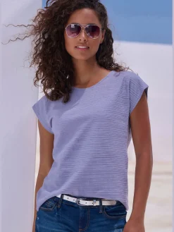 Vivance T-Shirts<T-shirt structure rayée tendance