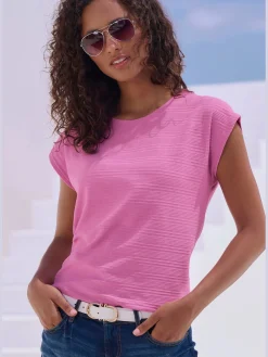 Vivance T-Shirts<T-shirt structure rayée tendance