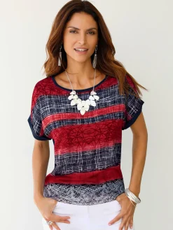 T-Shirts<T-shirt tendance à multiples motifs