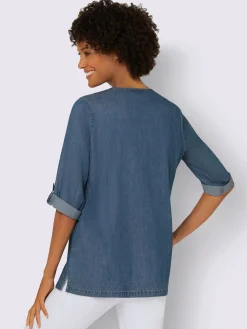 Collection L Tuniques|Chemisiers<Tunique en jean pur coton