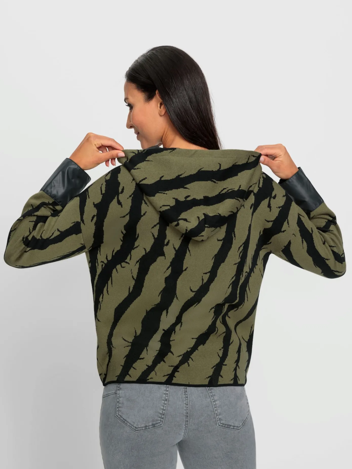 Rick Cardona Gilets Et Cardigans<Veste à capuche en tricot mélange de matières tendance