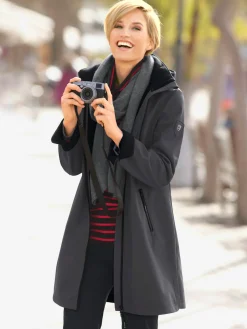 Collection L Vestes<Veste coupe vent longue qualité softshell col montant avec capuche