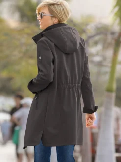 Collection L Vestes<Veste coupe vent longue qualité softshell col montant avec capuche