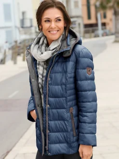 Vestes<Veste décontractée col montant capuche doublure contrastée