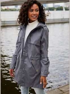 French Connection Vestes<Veste d'extérieur veste légère à capuche réglable et détails dorés