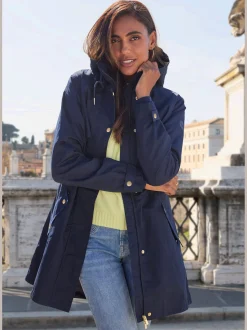 French Connection Vestes<Veste d'extérieur veste légère à capuche réglable et détails dorés