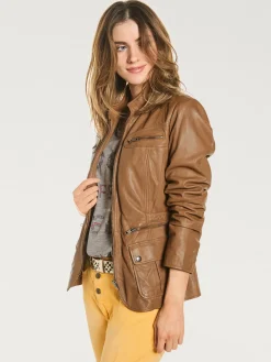 Linea Tesini Vestes<Veste en cuir cuir d'agneau souple