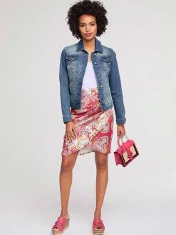 Linea Tesini Vestes<Veste en jean effet délavé et usé