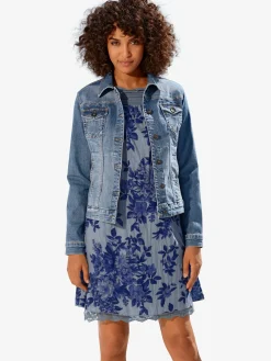 Linea Tesini Vestes<Veste en jean effet délavé et usé