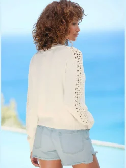 Vivance Gilets Et Cardigans<Veste en tricot ajouré encolure ronde