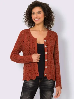 Linea Tesini Gilets Et Cardigans<Veste en tricot ajouré motif ajouré intégral