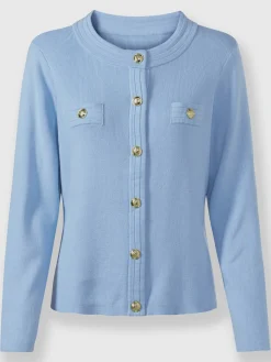 Ashley Brooke Gilets Et Cardigans<Veste en tricot boutons-pression couleur or