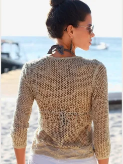 s.Oliver Gilets Et Cardigans<Veste en tricot cardigan motif ajouré