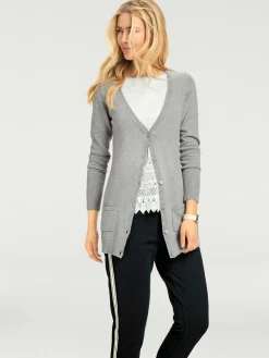 Linea Tesini Gilets Et Cardigans<Veste en tricot fin basique incontournable, détails côtelés tendance