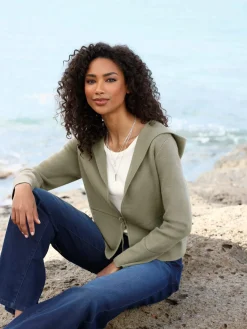 Linea Tesini Gilets Et Cardigans<Veste en tricot fin capuche tendance