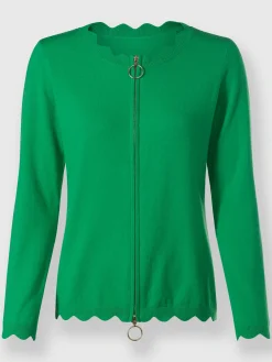 Ashley Brooke Gilets Et Cardigans<Veste en tricot fin glissière double-sens