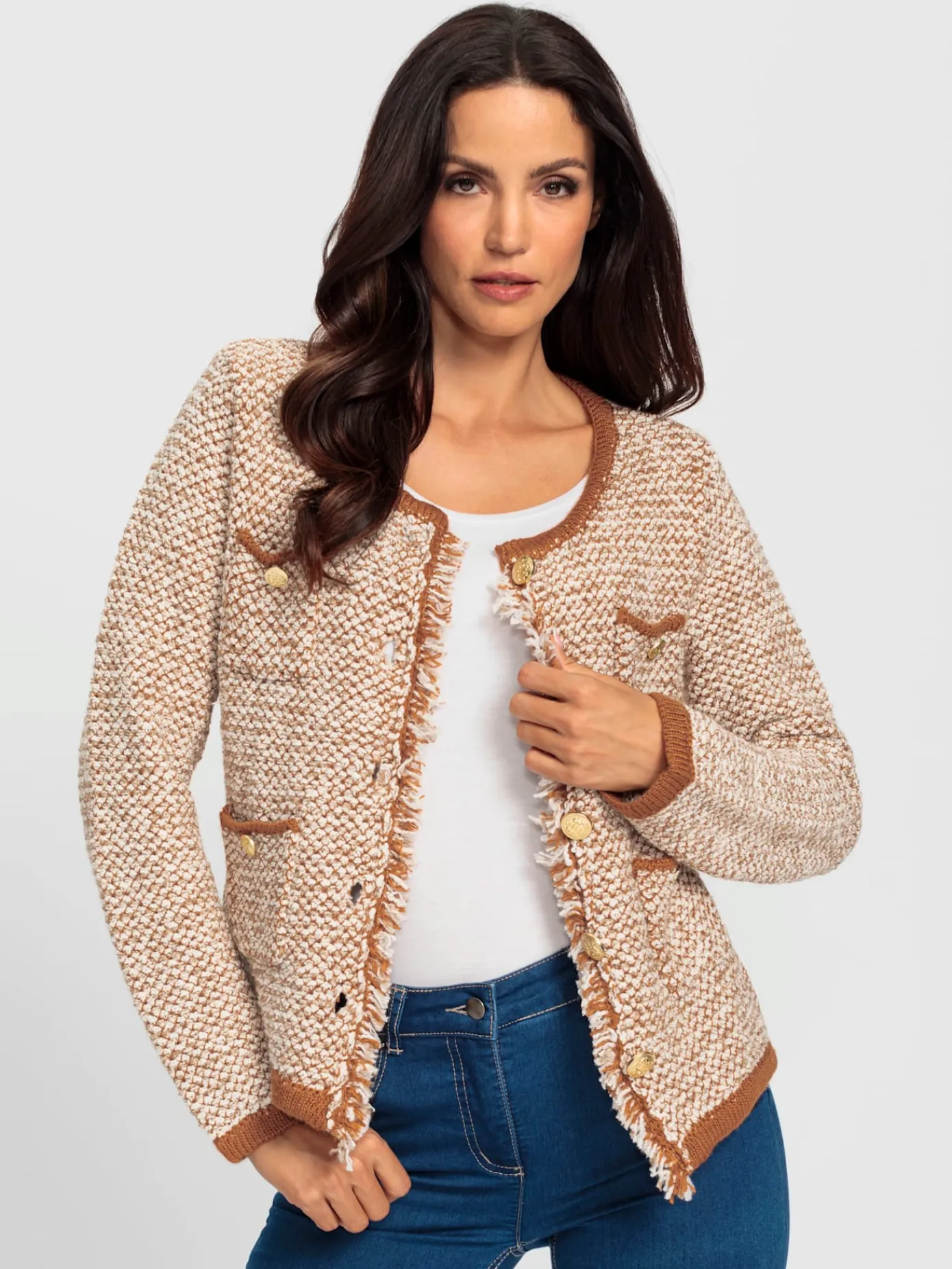 Ashley Brooke Gilets Et Cardigans<Veste en tricot franges tendance