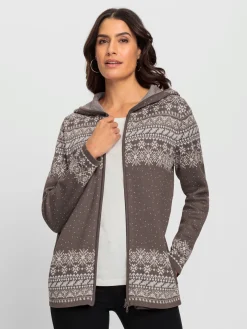 Gilets Et Cardigans<Veste en tricot jacquard 50% coton