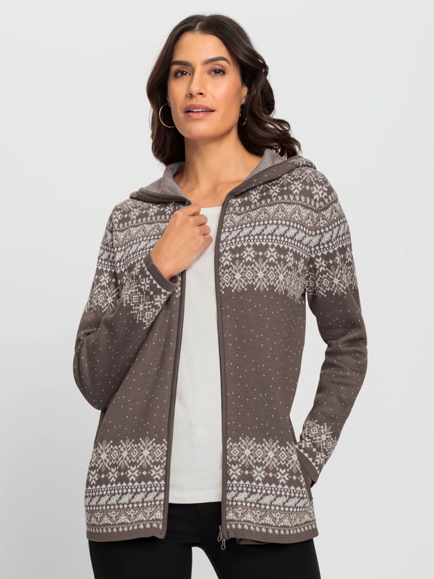Gilets Et Cardigans<Veste en tricot jacquard 50% coton
