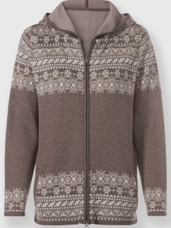 Gilets Et Cardigans<Veste en tricot jacquard 50% coton