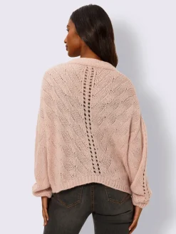 Mandarin Gilets Et Cardigans<Veste en tricot motif tricoté avec partie ajourée devant