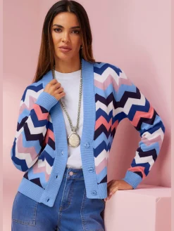 Rick Cardona Gilets Et Cardigans<Veste en tricot motif zigzag tendance