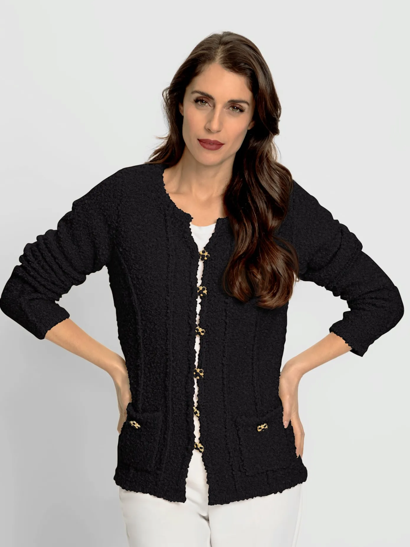 Ashley Brooke Gilets Et Cardigans<Veste en tricot tricot bouclé